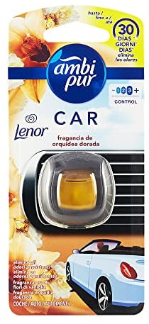 Ambipur Car Lufterfrischer fürs Auto, Gold und Vanilleblüten, 1 Diffusor für 30 Tage