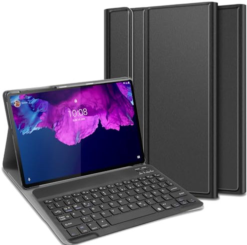 Cazy Tablet-Hülle mit Tastatur geeignet für Lenovo Tab P11 / Tab P11 (5G) / Tab P11 Plus - QWERTZ Bluetooth Tastatur-Hülle - Schwarz