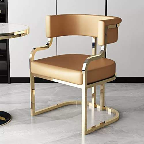 WIGSELBL Loungesessel für Schlafzimmer, PU-Leder, gepolstert, italienischer leichter Luxus-Lounge-Sessel mit dickem Kissen für Wohnzimmer, gepolsterter Akzentstuhl Mitte Jahrhundert (Farbe: Stil-2)