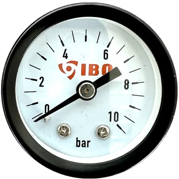 IBO Manometer 0-10 bar 1/4 Zoll Außengewinde | Druckmessung | Messung von Wasserdruck | für die Druckminderer |