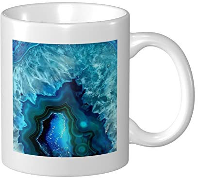 Grande tasse à café en céramique bleu turquoise brillant, grande tasse à thé pour le bureau et la maison, 330 ml tasse cadeau pour femme et homme