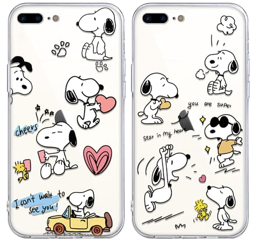 nurkorki [2 Stück Schutzhülle für iPhone 7 Plus/8 Plus Hülle 5,5, Handyhülle Niedlich Karikatur Muster Transparente TPU Silikon Einzigartige Lustig Beschützen Hülle für iPhone 8 Plus