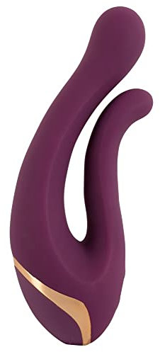 ORION Doppel-Vibrator - intensiver Stimulator für Frauen, mit 10 Vibrationsmodi, zur klitoralen, vaginalen oder analen Stimulation, lila/rosegold