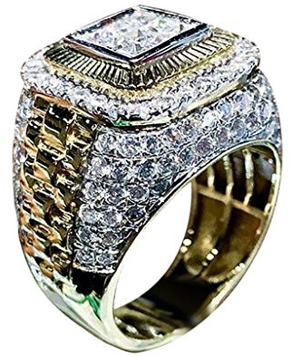 Hip-Hop-Stil Männer Mode volle Diamant Ring funkelnder Freund Geschenk Hip Hop Ring Ehering Schmuck