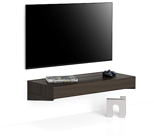 Mobili Fiver, Tv Wandregal Evolution 90x40, Nussbaum, Dunkel, Made In Italy