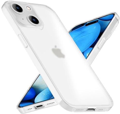 NALIA Semi-Transparent Case für iPhone 15 Hülle - Matt & Hardcase, Weiß
