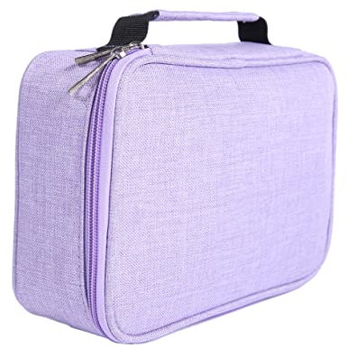 STOBOK Cute Pencil Case High Capacity 72 Hole Pencil Box Art Sketch Lead Coloring Pencil-Box Pencil Bag for Office Makeup Supplies Purple