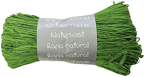 Clairefontaine 196050Cpack - Packung 8 Geschenkband - Spule aus natürlichem Bast 50g, ca. 1,50 m, Geeignet für Bastelaktivität und DIY, Imperialgrün, 1 Pack