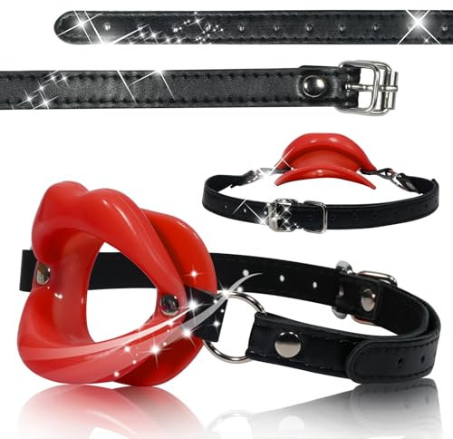 Knebel Silikon Mund Gag Ball mit Einstellbar Belts BDSM Bondage Mundknebel Sklaven Fetisch Spielzeug O-ring ballgag für Oral Sex für Paare, Frauen, Männer (Red)