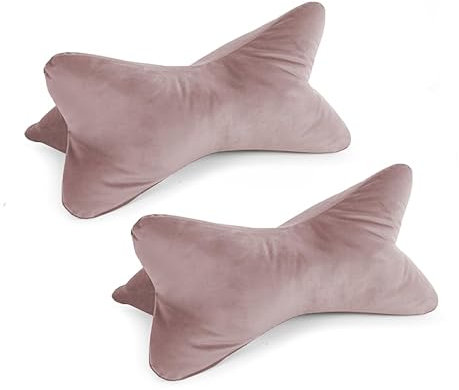 Bookiepad Leseknochen Cozy Samt 2er Set, ergonomische Form für Nacken- oder Lendenstütze, Flexible Stütze für Bücher, E-Books oder Tablets (Rose)