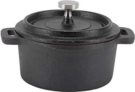 Olla de hierro fundido doble estilo tradicional grueso mango ergonómico aislamiento olla de hierro fundido con tapa (diámetro 10 cm)