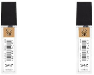 Tombow EX-05P-2B Nachfüllminen für Druckbleistift, Spitze 0,5 mm, Härte 2B, 12 Stück (Packung mit 2)