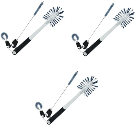 Healeved 3pièces Brosse De Nettoyage Longue Poignée De Outils Multifonctions pour Bouteilles Et Brosse à Détail avec Poignées Antidérapantes Et Poils