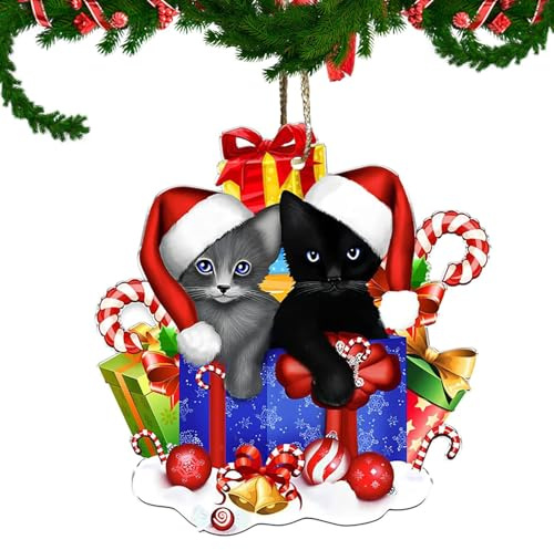 Decorazioni per albero di Natale a forma di gatto, decorazioni natalizie per gatti, decorazioni carine e belle, regalo per gli amanti