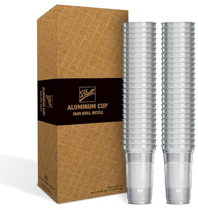 Top Cup Aluminum Party Cups, Stealth Design, 12oz, 50 Count | Made in the USA, Colder, Durable, Reusable, Recycleable, Dishwasher Safe