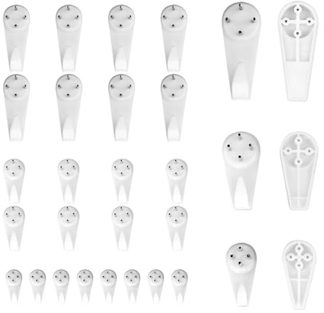 30 Pcs Non-Trace Picture Hangers, Plasterboard Picture Hooks, Picture Hooks for Hard Walls, for Gypsum Board, Plaster wall, Latex-Painted Surfaces, and Concrete wall