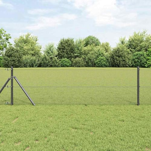 Geschweißter Drahtzaun Grau 0,6 x 100 m Gitterzaun Gartenzaun Gitterfeld für den Außenbereich als robuste Einfriedung und Sichtschutz