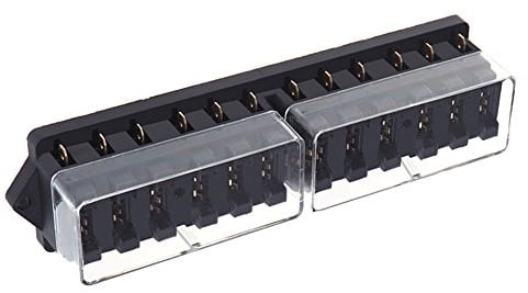 EE SUPPORT™ 12-Fach Sicherungsträger Sicherungshalter ATO ATC 12V 24V Auto Sicherungskasten Flachsicherungen Sicherungsdose