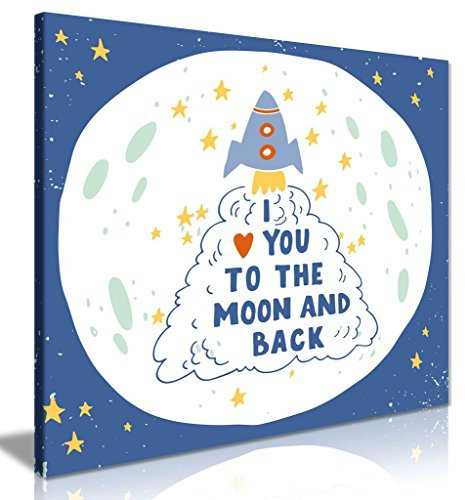 Kunstdruck mit Aufschrift „I Love You To The Moon & Back“, 61 x 61cm (24 x 24 Inch)