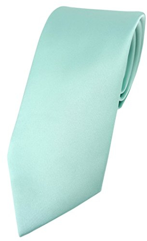 TigerTie Herren Krawatte – Klassische 7,5 cm Krawatte in mint grün einfarbigem Design, ideal für Geschäftstermine, festliche Anlässe und die Freizeit