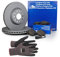Inspektionspaket ATE Bremsen Set inkl. Bremsscheiben Ø 256 mm und Bremsbeläge für vorne enthalten, 100% passend für Ihr Fahrzeug, inkl. Priner Montagehandschuhe, AN166