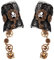 Daimay Gothic Handstulpe mit Brosche Victorian Steampunk Handgelenk Cuff Gear Armband für Hochzeit Braut Halloween Fasching Accessoires - 1 Paar - Piraten-Stil