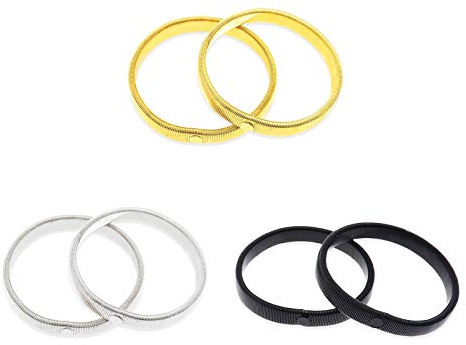 OTOTEC 6 Stück rutschfeste Hemdärmel Halter Metall Strumpfbänder Armbänder Set 3-farbig Stretch elastisch Unisex