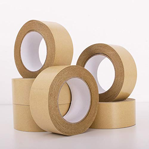 6X 48mm x 50 Meter Framer Kraft Paper Tape, Self-Adhesive, Ideal for Craft, Frames, Masking, Decorating and or Packaging - Eco-Friendly - Fully Recyclable - Toxic Free - Vegan