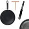 LILY COOK, KC2448, Coffret Crêpière Induction 28 cm avec Ustensiles en Bois et Nylon, Surface Antiadhésive, Poignée Ergonomique, Idéal pour Crêpes Parfaites - Noir