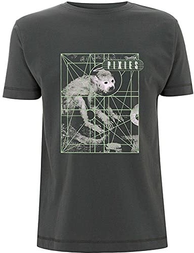 Pixies T Shirt Doolittle Monkey Grid Band Logo Nue offiziell Herren Charcoal XL