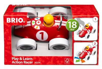 BRIO 30234 Play & Learn Rennwagen - Spielerisch Hand-Augen Koordination Lernen - Empfohlen ab 18 Monaten