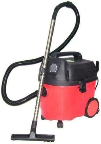 D&L Industriesauger 55551 - 1380W Kanisterstaubsauger mit Langhalsschleifer und Deckenschleifer - Nass-Trockensauger - Rot