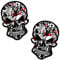 Finest Folia 2 x Skull Funsticker Totenkopf Aufkleber 7,2x11cm Autoaufkleber Waschstraßenfest Selbstklebend Kfz Tuning Zubehör Auto Motorrad Bus Wohnwagen R121 (Nr. 5 Skull Schwarz Rot)