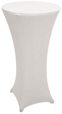 Mendler Set Stehtisch + Stehtischhusse HWC-J30, Bistrotisch Tischhusse, klappbar höhenverstellbar Ø 60cm - Husse Creme-beige