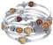 Bulinlin Silber Wickelarmband mit Naturstein Perlen Boho Mehrschichtiges Damen Armbänder Geburtstags Modegeschenk für Frauen(Brown)