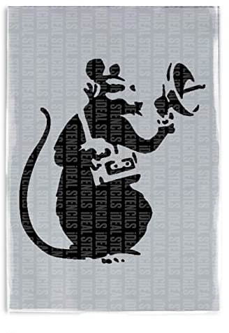 Banksy Schablone Radar Ratte | Heimdekoration Kunst Malerei Schablone | wiederverwendbar (Medium A3 – 26 x 28 cm)