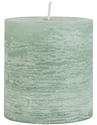 ukiyo Rustikale Stumpenkerze H:7,5 cm Ø:7 cm div. Farben Brenndauer 25 Stunden Kerze Advent Weihnachten Deko, Farbe:Hellgrün