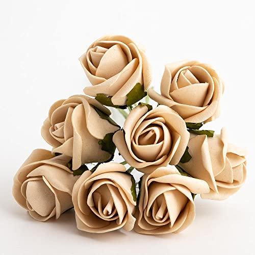 Italian Options Colourfast Artificial Foam Rose Flowers Wedding Bouquet, 3cm, Vintage Gold