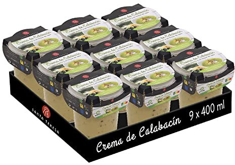 Santa Teresa - PACK 9 Cremas De Calabacín - Elaboradas Con Ingredientes Naturales, Sin Conservantes Ni Aditivos - Envases Aptos Para Microondas, Calentar Y Listo - 9 unds x 400 Ml