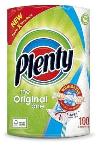 Plenty Lot de 5 rouleaux de papier essuie-tout Blanc 100 feuilles