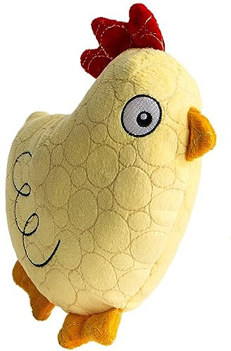 Bite Force Wildlife - Langlebiges Plüschspielzeug für Hunde - Hundespielzeug mit Kevlar gefertigt, mehrlagig und verstärkten Nähten. Quietscher für interaktives Spiel. Ideal für Starke Kauer (Huhn)