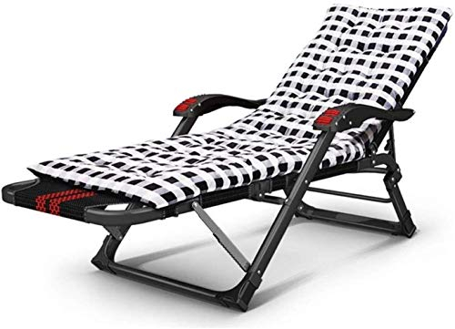 DameCo Leichter, langlebiger Klappstuhl, Zero Gravity, gepolsterter Garten-Relaxer-Lounge-Liegestuhl (Farbe: Rot-2) (Weiß) Interesting