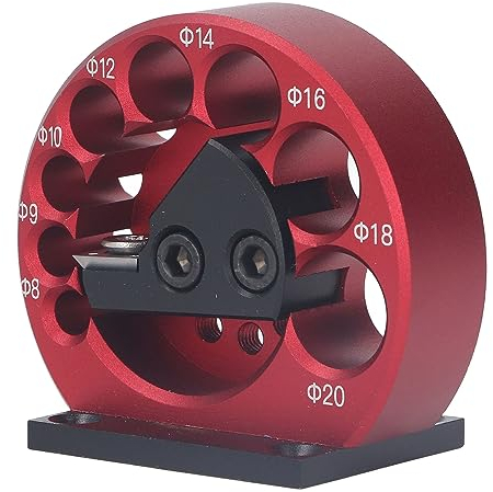 Utensile Ausiliario per Barra Tonda per Tasselli 8 a 20 Mm Piastra per Taglierina per Tasselli per Tutti i Legni Duri e Teneri Corpo in Lega di Alluminio a 8 Fori Lama in