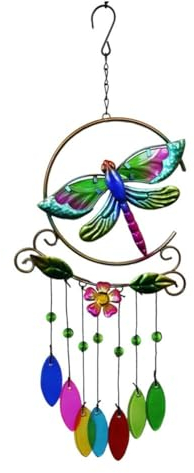 Campanella a vento con ciondolo in vetro, Campanelli Eolici Scacciapensieri Esterno e Interni ornamento da appendere, uccello, farfalla, libellula, campana a vento, decorazione da appendere