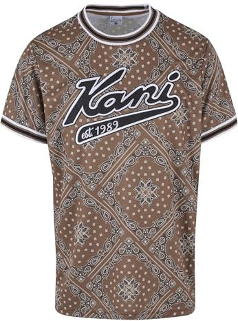 Karl Kani Herren KM232-008-3 Unisex KK Varsity Paisley Mesh Tee Brown, S