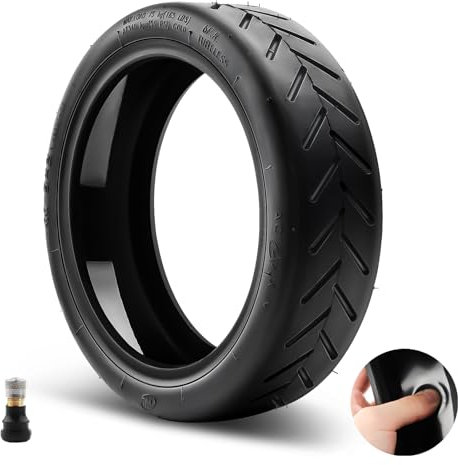 Amitor 9x2 Selbstreparierende Tubeless Reifen mit Ventil, E Scooter Vakuumreifen mit Rutschfest und Verschleißfest, 9 Zoll Gummireifen mit Durchstoßfest