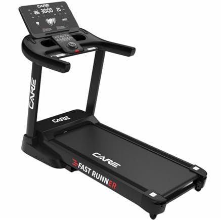CARE FITNESS - Vernetztes Laufband Fast Runner SP, Joggen Trainingsgeräte – Elektrisches Laufband neigbar und faltbar – bis zu 22 km/h – 20 Neigungsstufen – 57 Programme – Kinomap