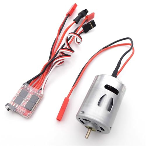 Kits De Moteur De Bateau RC 2S 4-8.4V 30A, Contrôleur De Vitesse ESC Brossé + 380 Kits De Moteur À Brosse for Bateau RC, Échelle Marine, Escalade De Voiture 1/16(380 Motor and ESC)