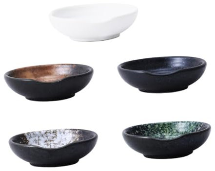 CIYODO 5pezzi Piatti Per Salse e Condimenti Design e Utilitario Per Snack e Antipasti e Colori Casual Assortiti