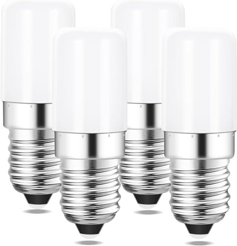 YIIFELL Lampadina Frigorifero LED E14, 1.5W per Lampade Alogene 15W, Bianco Freddo 6000K, Non Dimmerabile, 120LM, AC 230V, LED E14 lampadina frigo per Lampada di Sale, Macchina da Cucire, set di 4